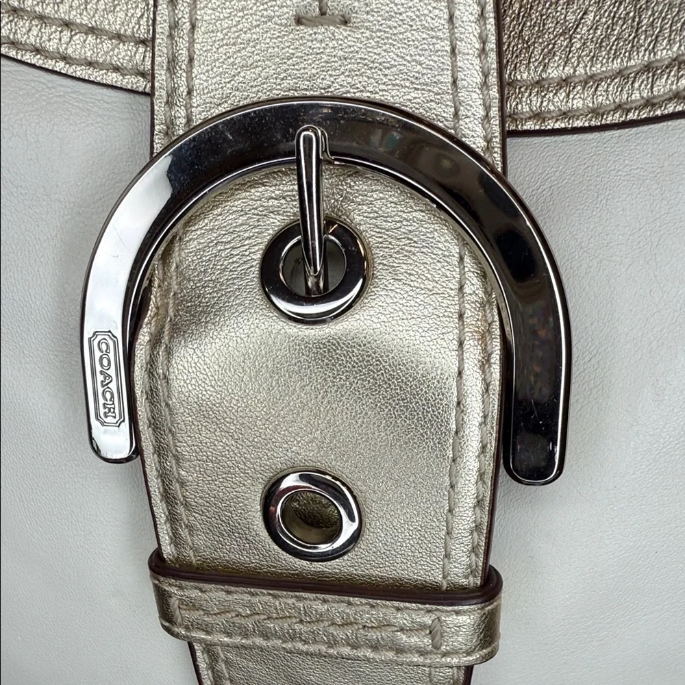 Coach Y2K SoHo Buckle Cream and Gold Hobo Bag-NWT